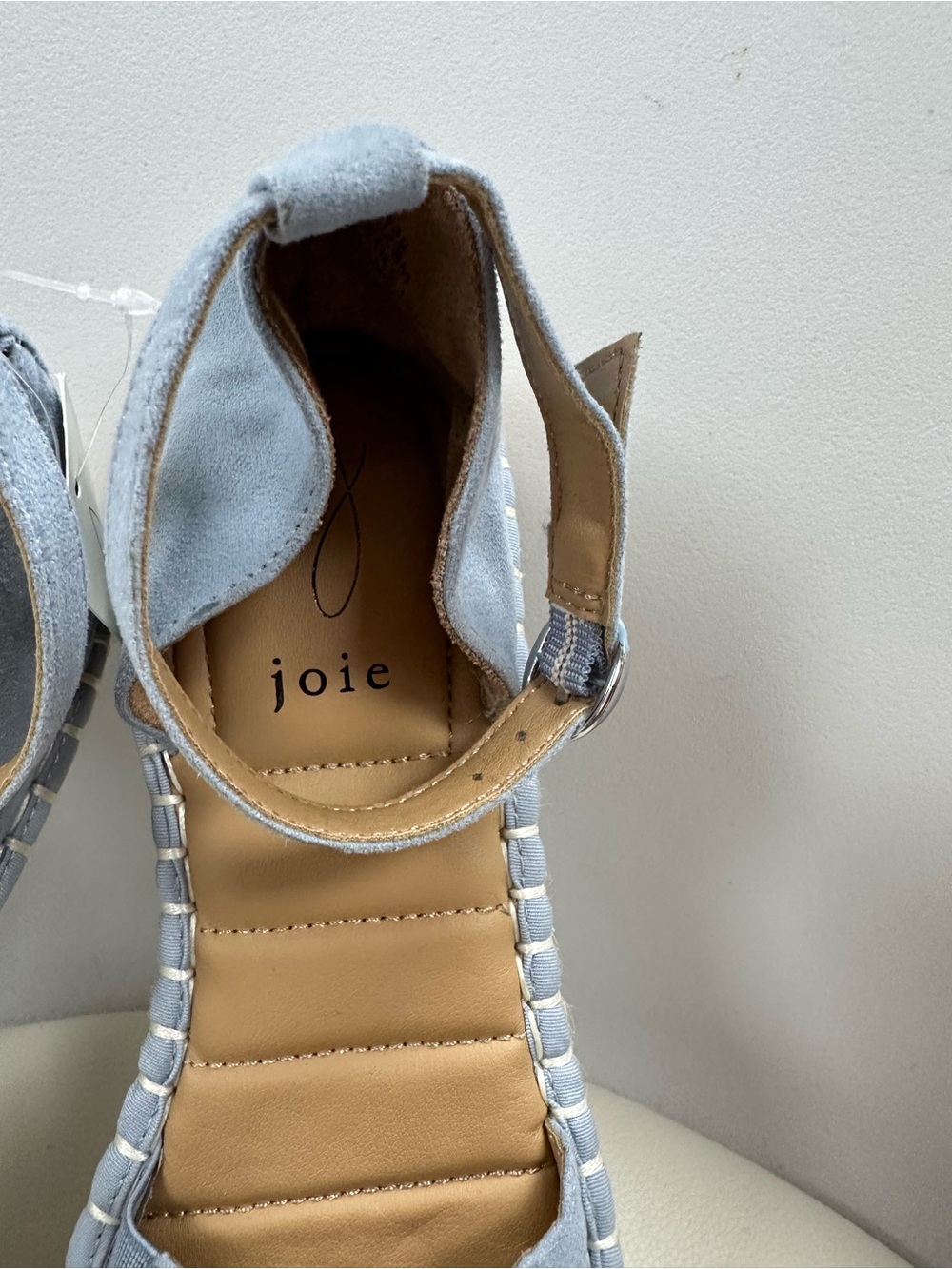 Joie Powder Blue Suede Ankle-Strap Espadrilles - Picture 4 of 8